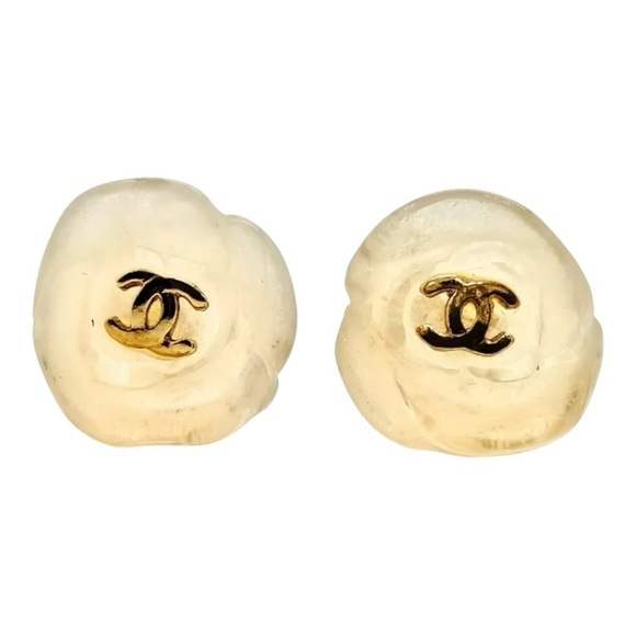 Authentic Chanel Pierced Earrings Vintage Rare - Picture 2 of 5